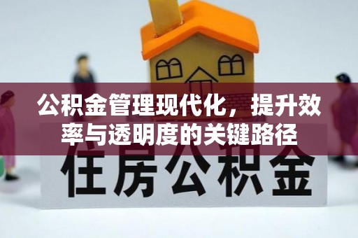 文昌公积金管理现代化，提升效率与透明度的关键路径
